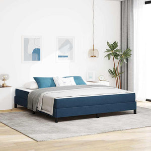 vidaXL Lit coffre avec matelas bleu 180 x 200 cm tissu