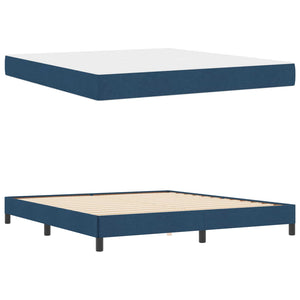 vidaXL Lit coffre avec matelas bleu 180 x 200 cm tissu
