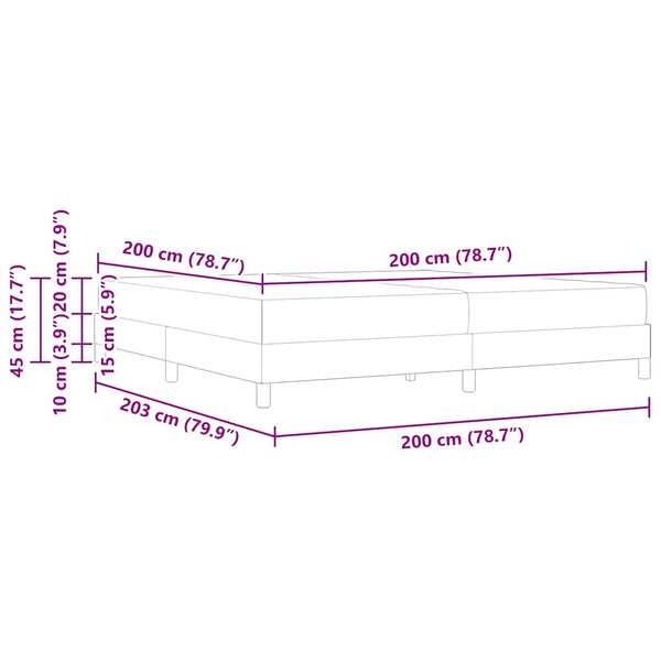Boxspringbett mit Matratze Blau 200x200 cm