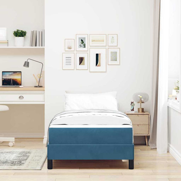 vidaXL Lit tapissier avec matelas Bleu foncé 80 x 200 cm Tissu