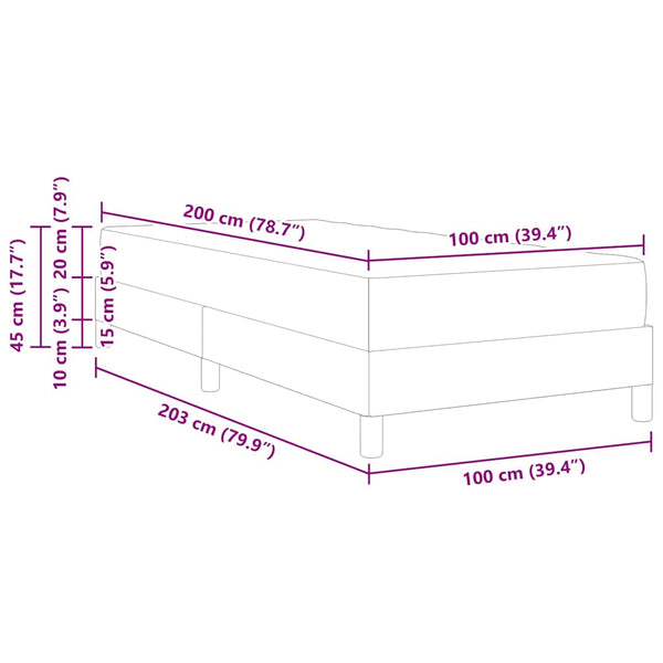 Boxspringbett Rosa mit Matratze 100x200 cm