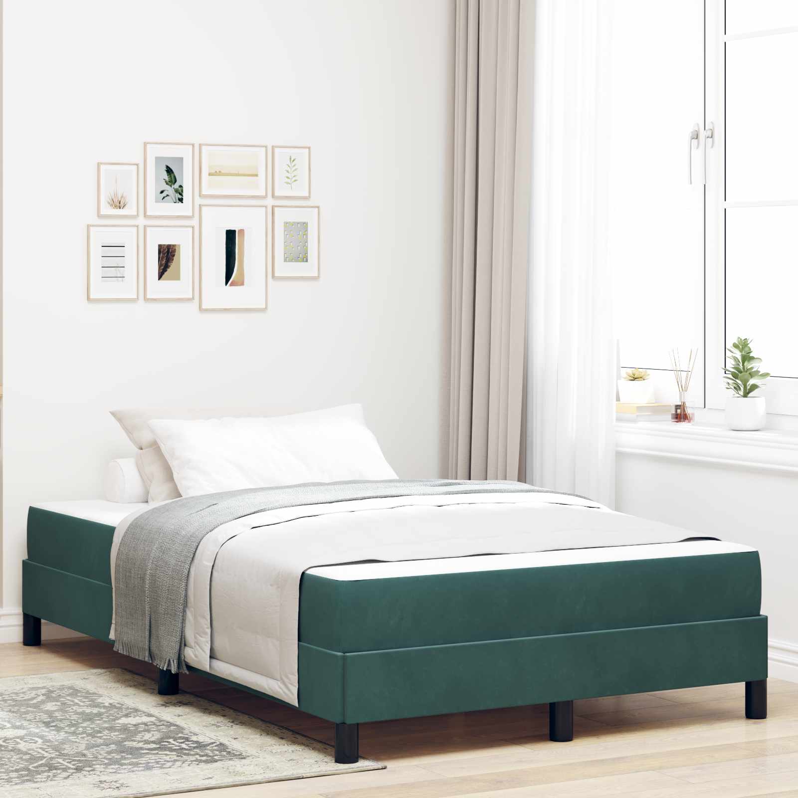 Boxspringbett mit Matratze Dunkelgrün 120x190 cm