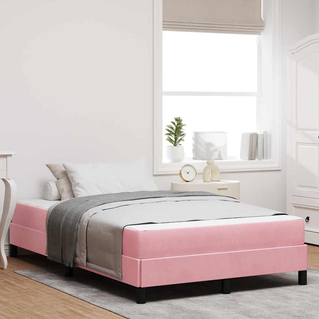 Lit double avec matelas vidaXL Rose 120 x 200 cm Tissu