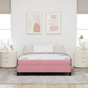 Lit coffre tapissier vidaXL avec matelas rose 140 x 190 cm en tissu