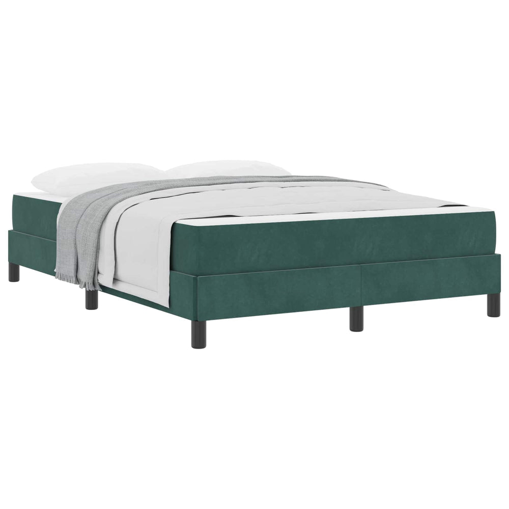 vidaXL Lit coffre avec matelas Vert foncé 140 x 200 cm Tissu