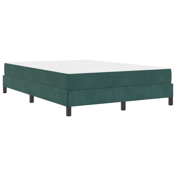 vidaXL Lit coffre avec matelas Vert foncé 140 x 200 cm Tissu