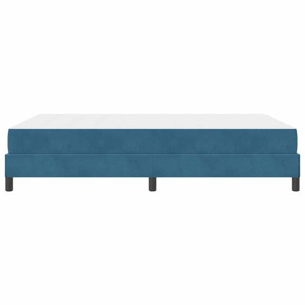 vidaXL Lit double tapissier avec matelas Bleu foncé 140 x 200 cm Tissu