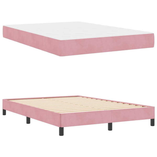 Boxspringbett Rosa mit Matratze 140x200