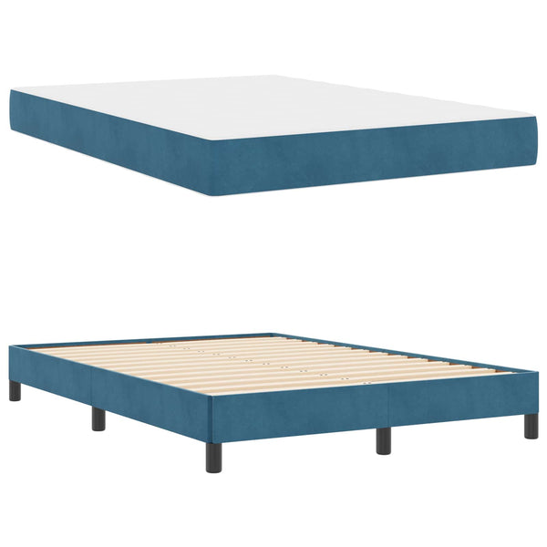Boxspringbett mit Matratze Dunkelblau 160x200 cm