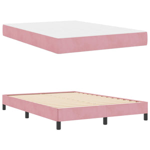 vidaXL Lit boxspring avec matelas Rose 160 x 200 cm Tissu