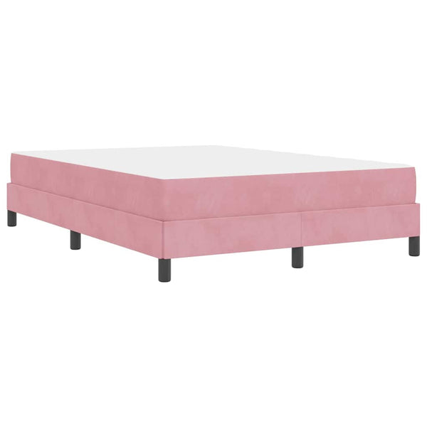 vidaXL Lit boxspring avec matelas Rose 160 x 200 cm Tissu