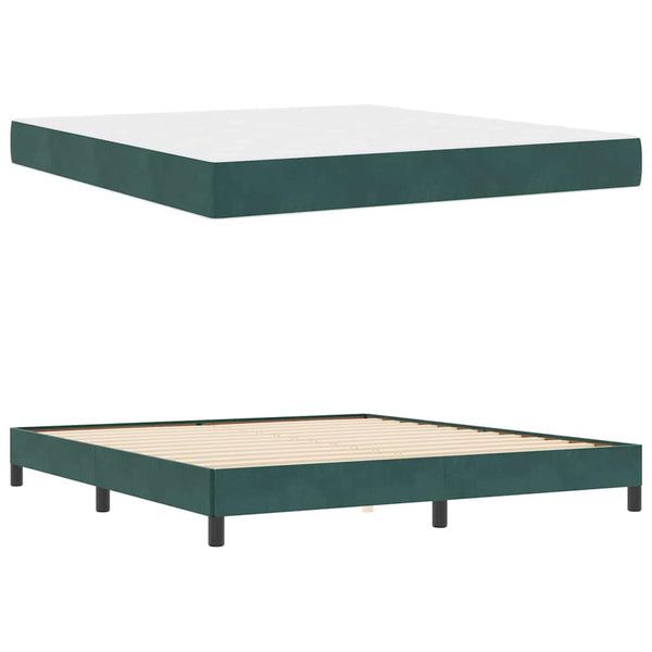 Boxspringbett Dunkelgrün 180x200 cm mit Matratze