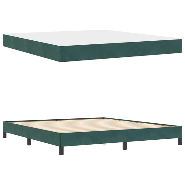 Boxspringbett Dunkelgrün 180x200 cm mit Matratze