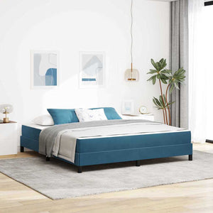 vidaXL Lit à ressorts avec matelas bleu foncé 180 x 200 cm Tissu