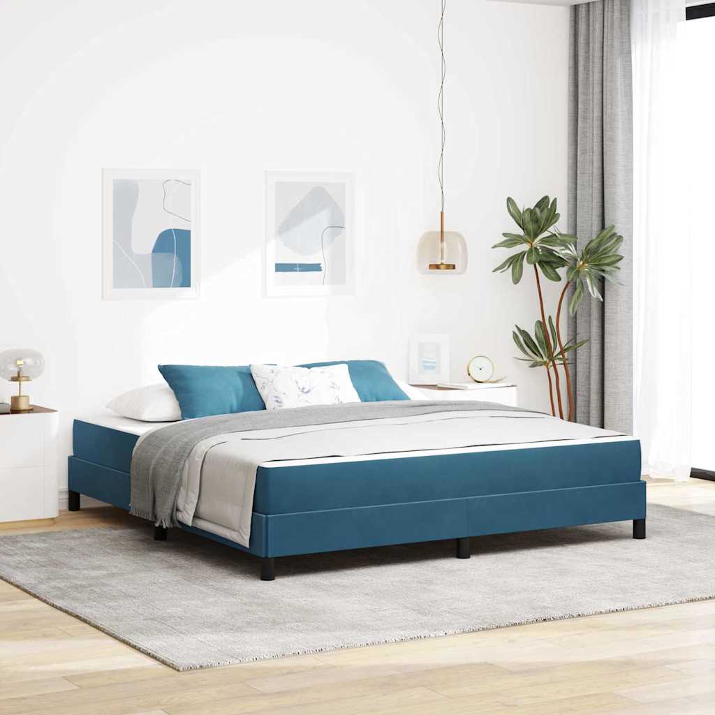vidaXL Lit à ressorts avec matelas bleu foncé 180 x 200 cm Tissu