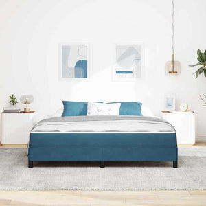 vidaXL Lit à ressorts avec matelas bleu foncé 180 x 200 cm Tissu