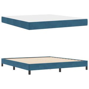 vidaXL Lit à ressorts avec matelas bleu foncé 180 x 200 cm Tissu