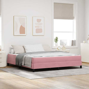 vidaXL Lit coffre avec matelas Rose 180 x 200 cm Tissu