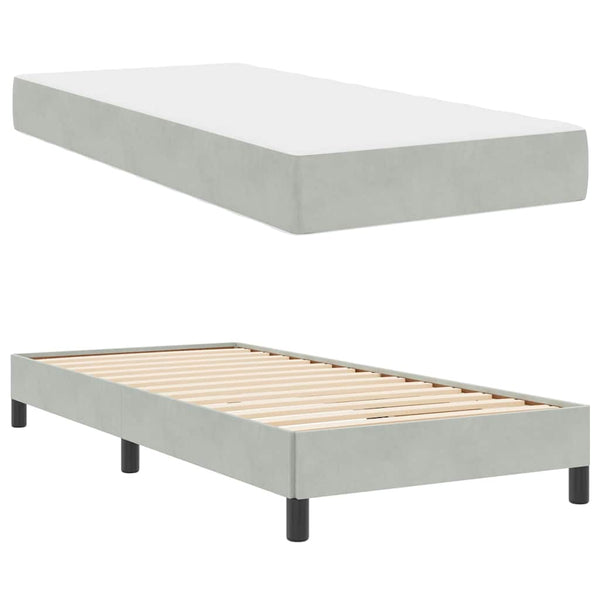 Boxspringbett mit Matratze Hellgrau 80x210 cm