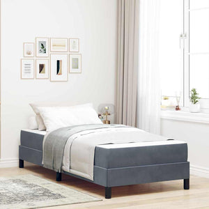 vidaXL Lit à sommier tapissier avec matelas Gris foncé 80 x 210 cm Tissu