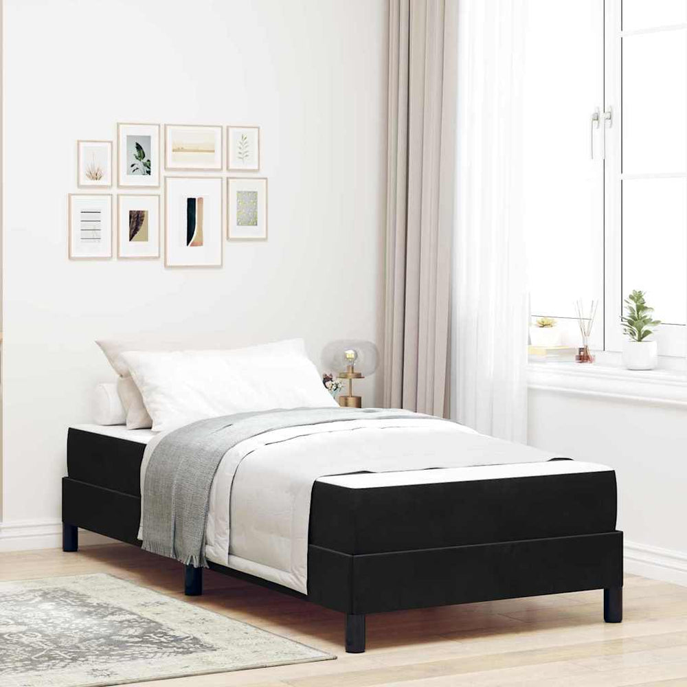 vidaXL Lit coffre avec matelas Tissu Noir 90 x 210 cm