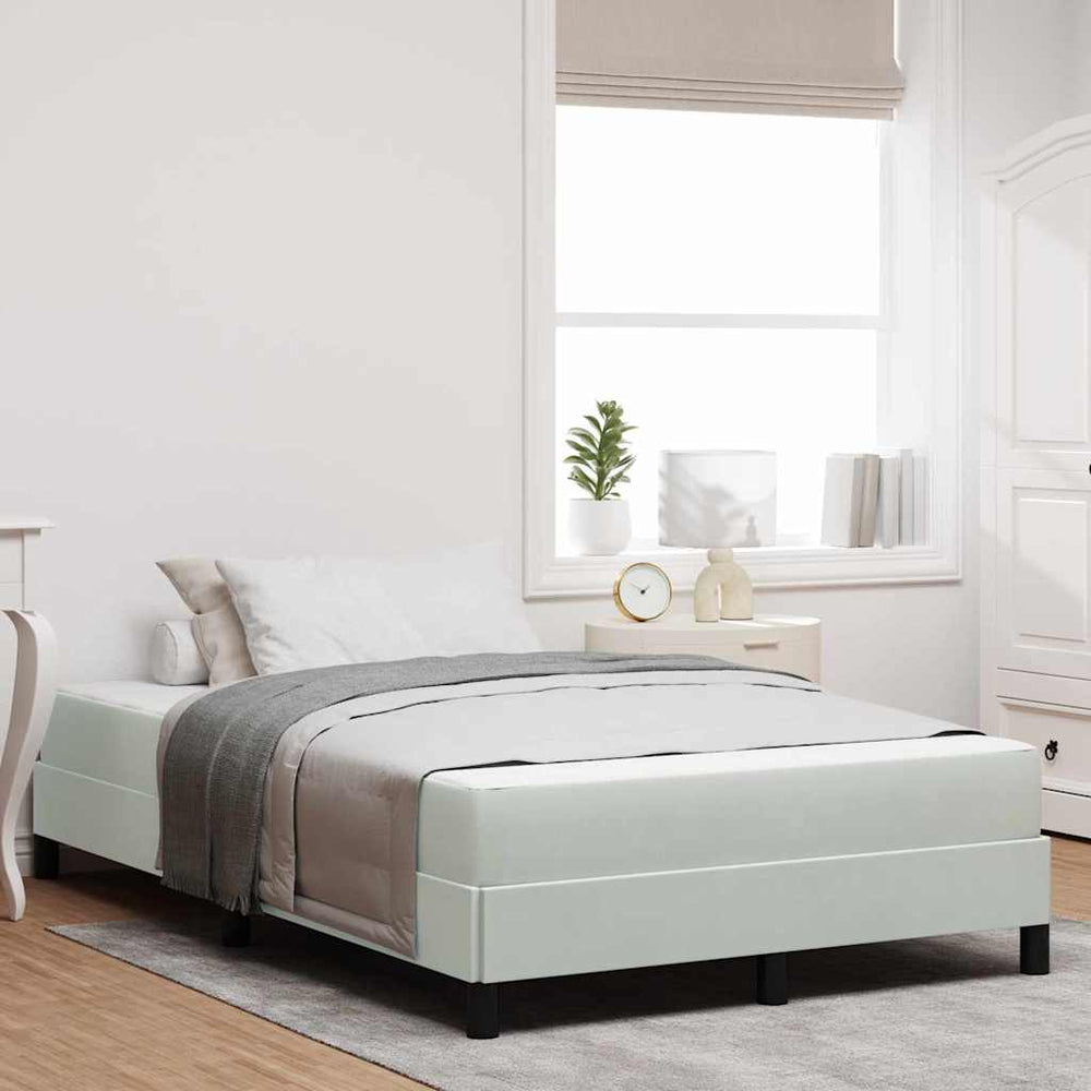 vidaXL Lit coffre avec matelas Gris clair 120 x 210 cm Tissu