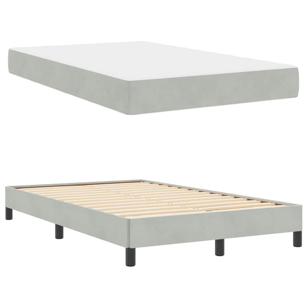 Boxspringbett mit Matratze Hellgrau 120x210 cm