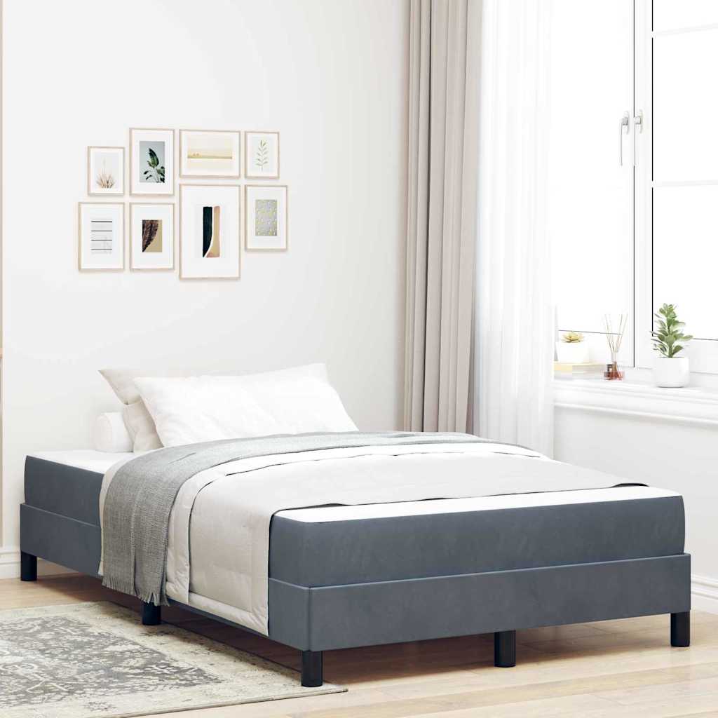 vidaXL Lit coffre avec matelas Tissu gris foncé 120 x 210 cm