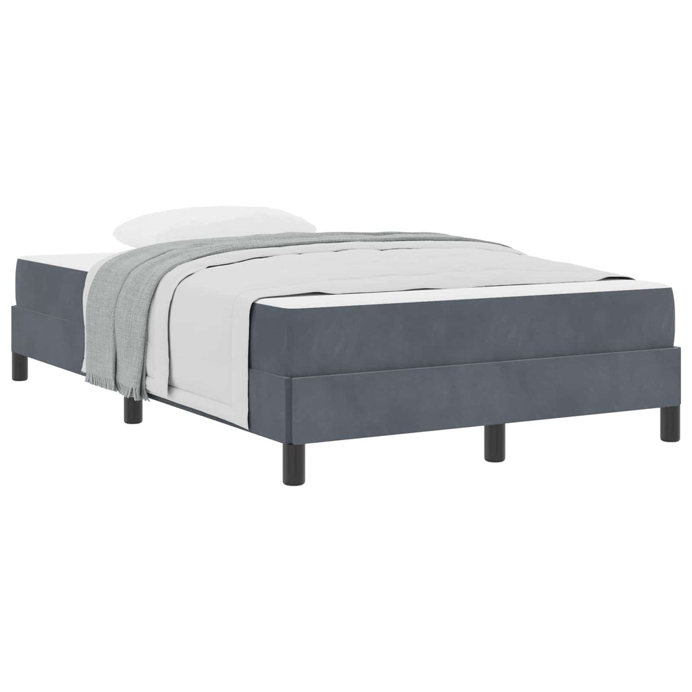 vidaXL Lit coffre avec matelas Tissu gris foncé 120 x 210 cm