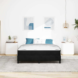 vidaXL Lit à sommier tapissier avec matelas Noir 140 x 210 cm Tissu