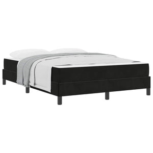 vidaXL Lit à sommier tapissier avec matelas Noir 140 x 210 cm Tissu