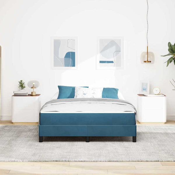 Boxspringbett Dunkelblau 160x210 cm mit Matratze