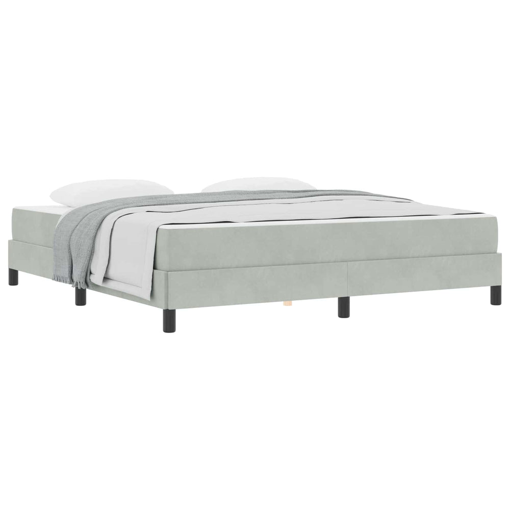 vidaXL Lit coffre avec matelas Gris clair 180 x 210 cm Tissu