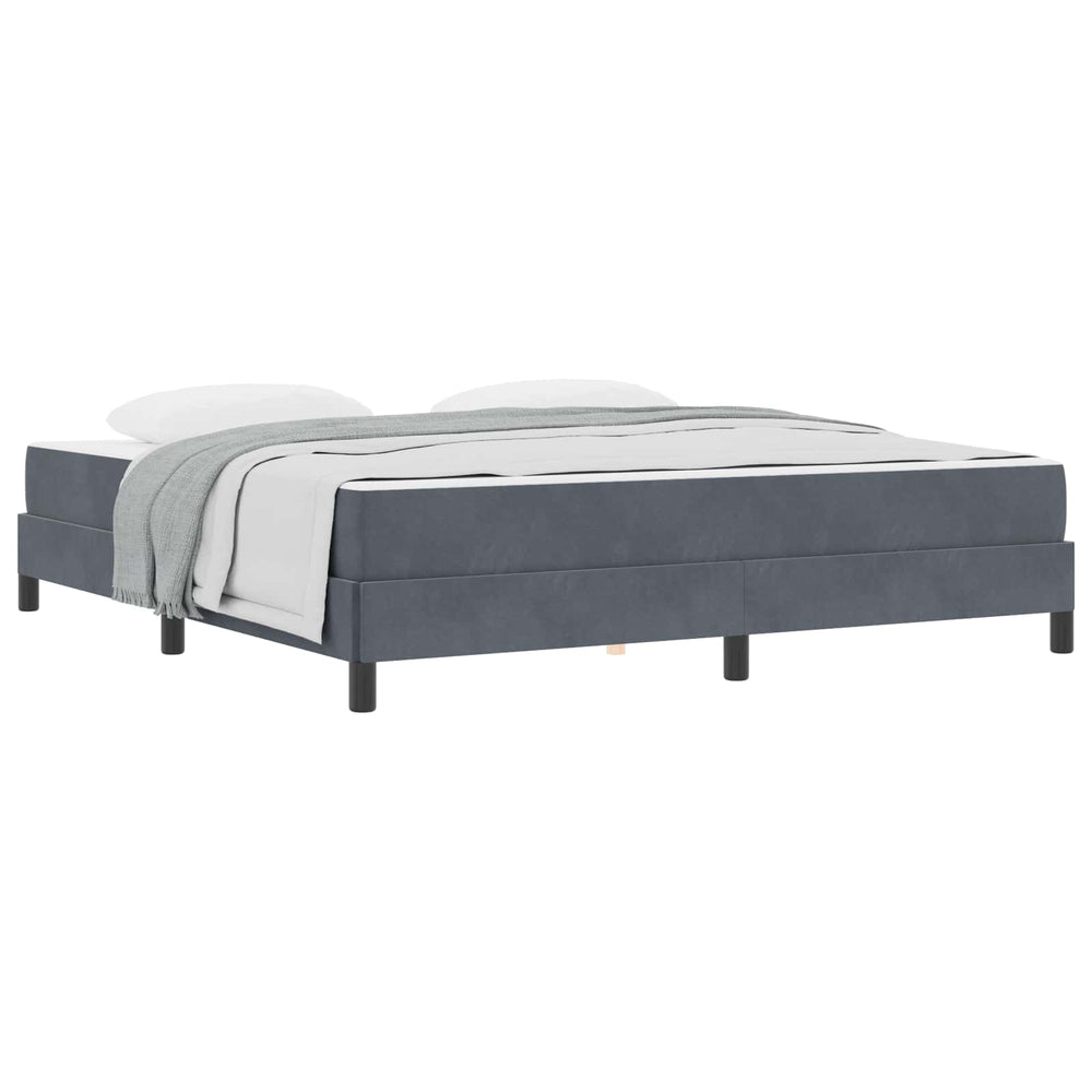 vidaXL Box Spring Bed with Mattress Dark Grey 180 x 210 cm Fabric