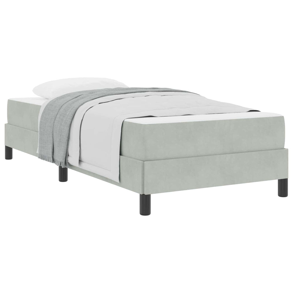 vidaXL Lit coffre avec matelas Gris clair 80 x 220 cm Tissu