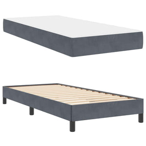 vidaXL Lit tapissier avec matelas Gris foncé 80 x 220 cm Tissu