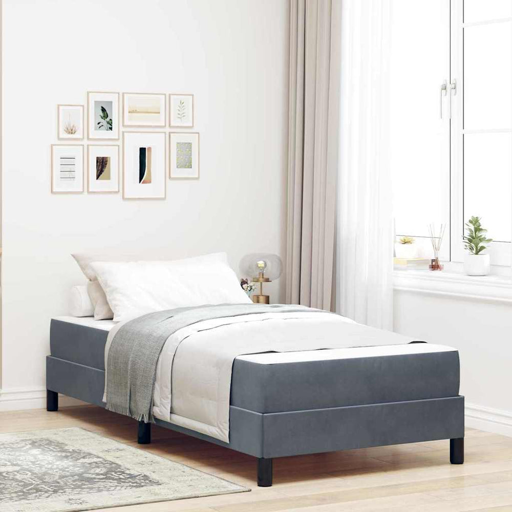 vidaXL Lit coffre avec matelas Gris foncé 90 x 220 cm Tissu