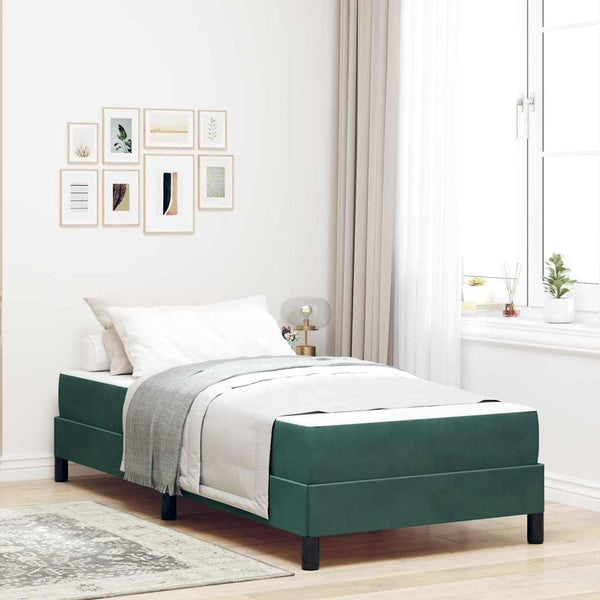 Boxspringbett Dunkelgrün 90x220 cm mit Matratze