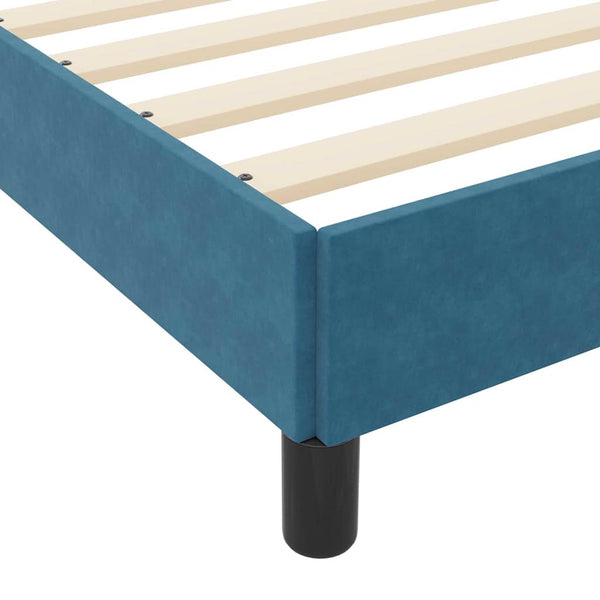 Lit tapissier avec matelas vidaXL Bleu foncé 90 x 220 cm Tissu