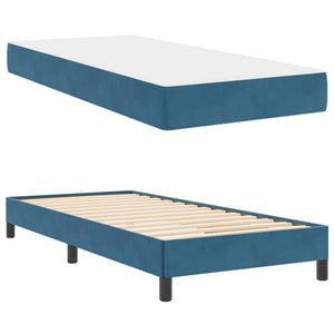 Lit tapissier avec matelas vidaXL Bleu foncé 90 x 220 cm Tissu