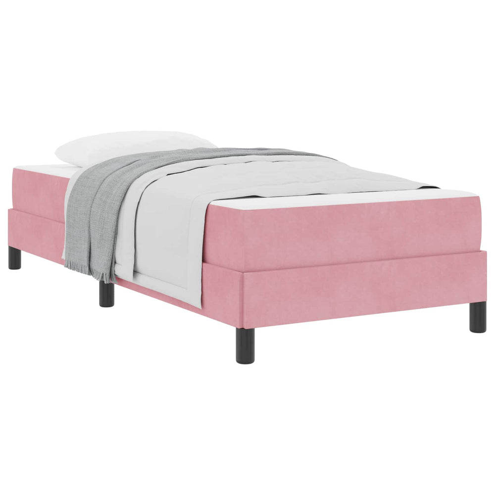 vidaXL Lit boxspring avec matelas Rose 100 x 220 cm Tissu