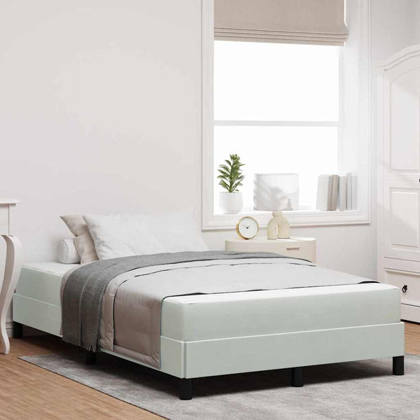 vidaXL Lit tapissier avec matelas Gris clair 120 x 220 cm Tissu