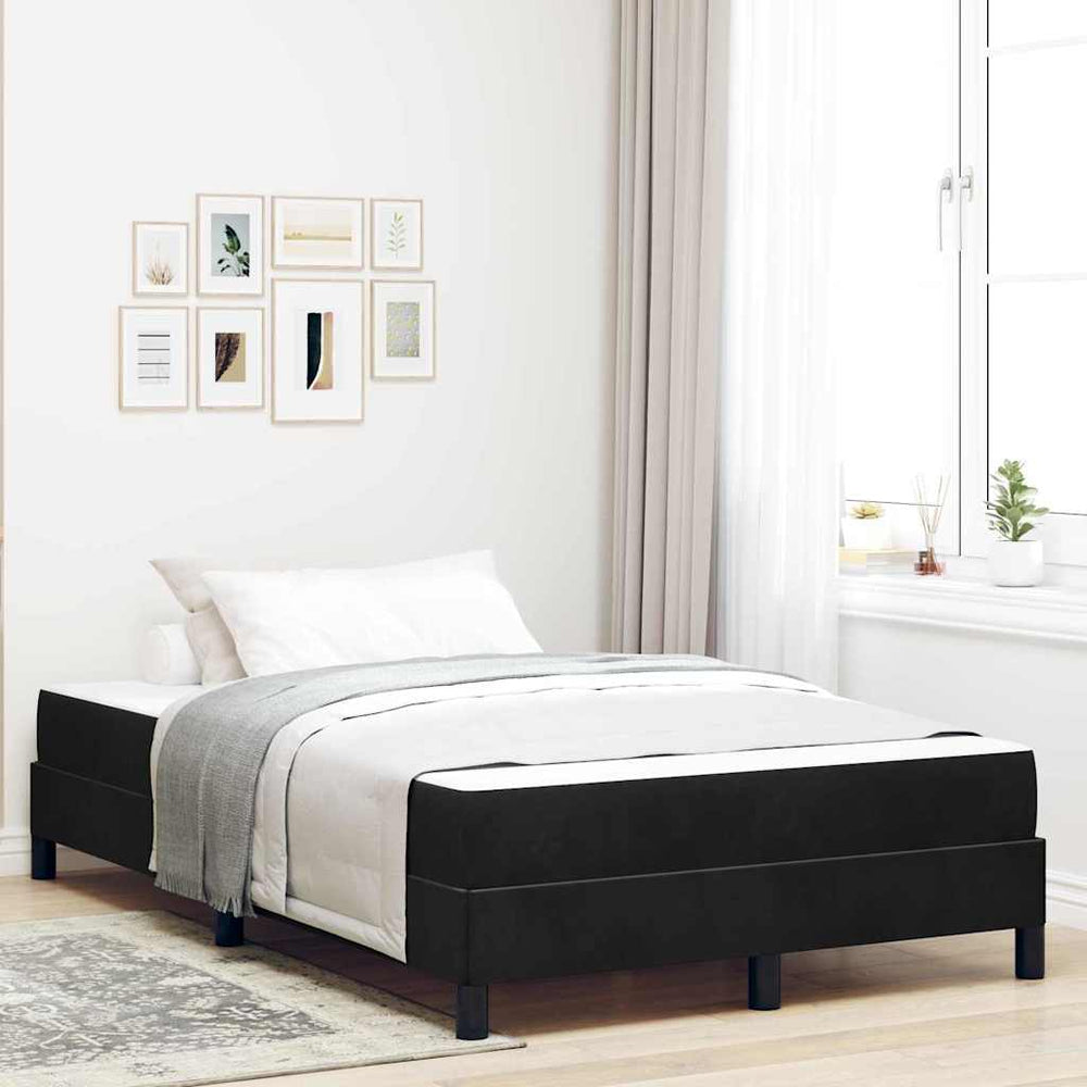 vidaXL Lit coffre avec matelas noir 120 x 220 cm tissu