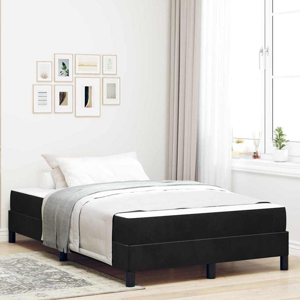 vidaXL Lit coffre avec matelas noir 120 x 220 cm tissu