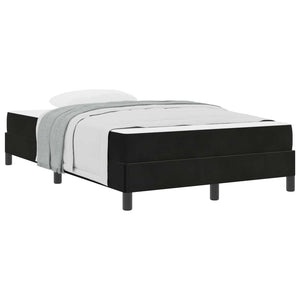 vidaXL Lit coffre avec matelas noir 120 x 220 cm tissu