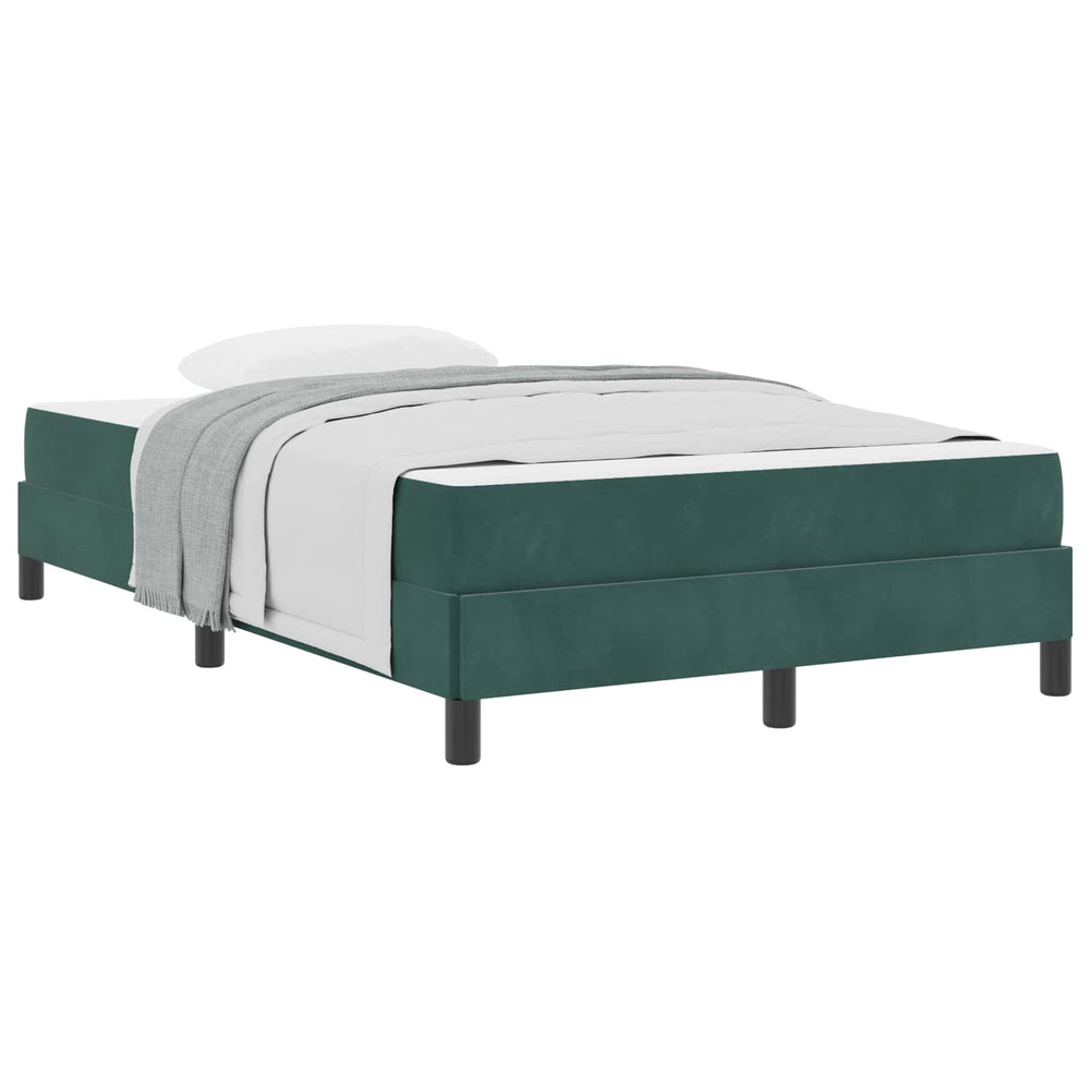vidaXL Lit tapissier avec matelas vert foncé 120 x 220 cm Tissu