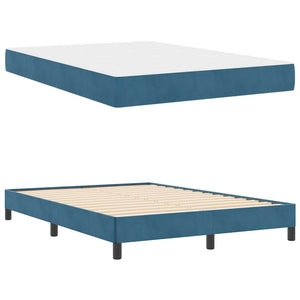 vidaXL Lit tapissier avec matelas bleu foncé 140 x 220 cm Tissu