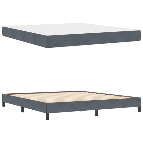 Boxspringbett mit Matratze Dunkelgrau 180x220 cm