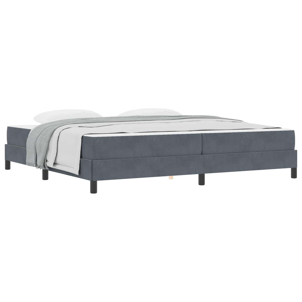 vidaXL Lit boxspring avec matelas Gris foncé 200 x 220 cm Tissu