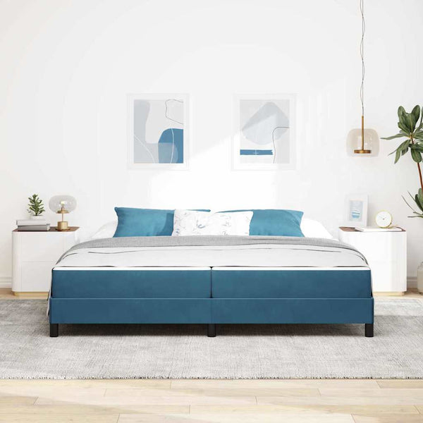Boxspringbett mit Matratze Dunkelblau 200x220 cm